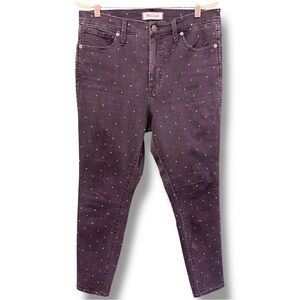 Madewell Women's Purple Multicolor Dot-Embroidery Jeans. Size 31